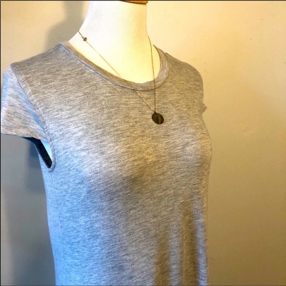 JESSICA SIMPSON-Gray Cotton Crewneck T-Shirt Sheath Maxi Dress-Size Small - Picture 2 of 6